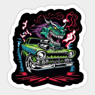 Monster Racing Dragon Troll Street Racer Sticker